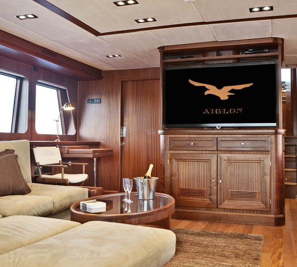 Screening: Yacht AIGLON's Premier Saloon Pictured