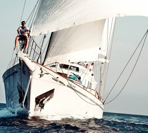 Forward Aspect: Yacht AIGLON's Cruising Photograph