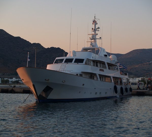 Sunset Dusk On Yacht WHITE KNIGHT