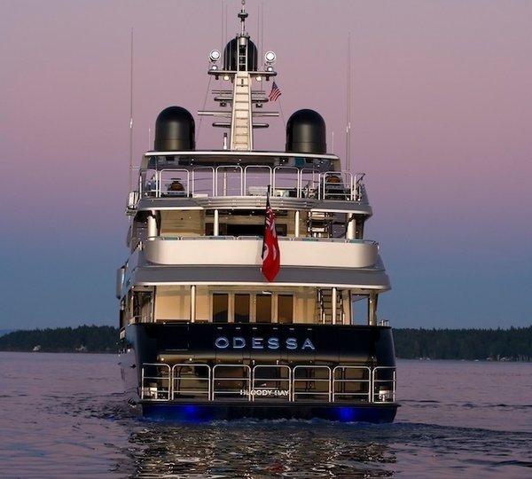Dusk: Yacht ODESSA's Aft Aspect Pictured