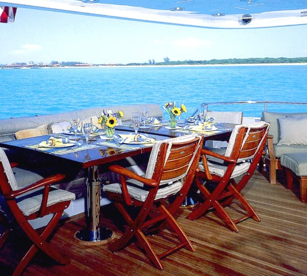 Aft Deck Outdoor Eating/dining On Yacht SAVANNAH