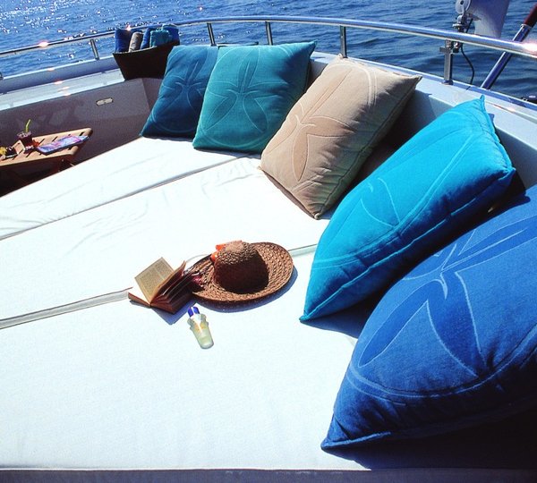 Top Deck Sun Bathing Aboard Yacht JASMIN