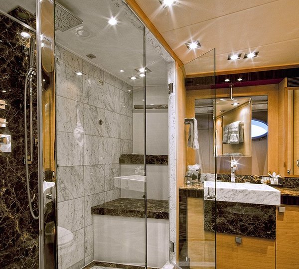 Showering Area On Board Yacht VANQUISH