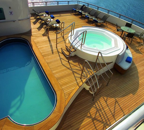 Sunshine Deck With Jacuzzi Pool On Yacht TURAMA