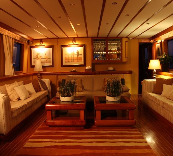 Evening: Yacht 5 FISHES's Saloon Captured