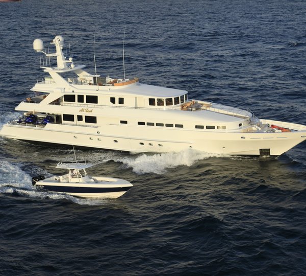 Profile Aspect Including Ship's Tender On Board Yacht AT LAST