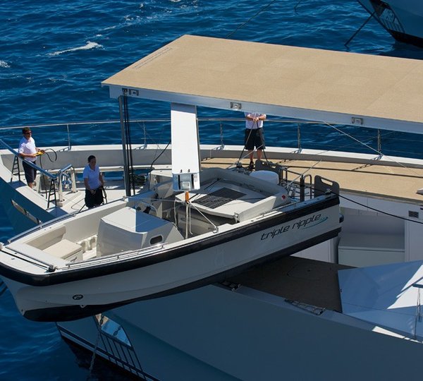 Ship's Tender Launch On Yacht BIG FISH