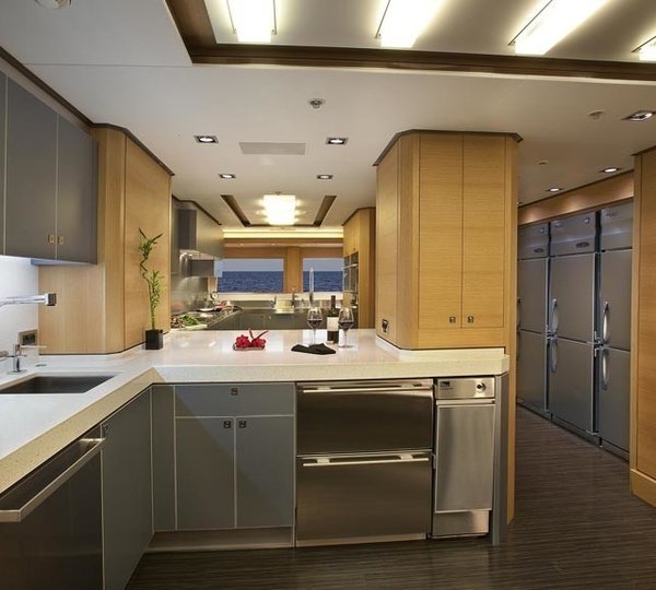 Ship's Galley On Board Yacht BIG FISH