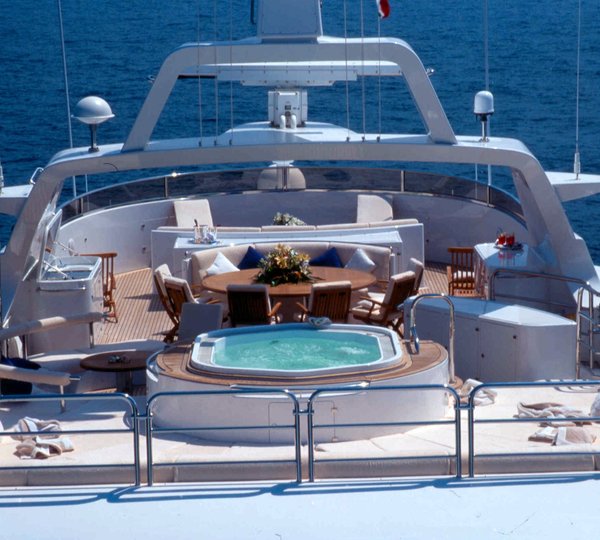 Sun Deck With Jacuzzi Pool On Board Yacht MORE