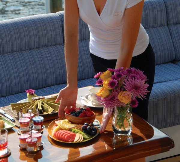 Eating/dining Close Up On Board Yacht YOU &AMP; ME