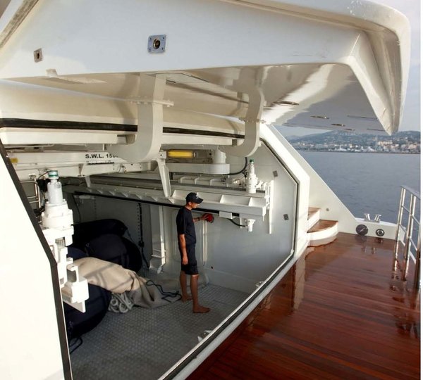 Ship's Tender Storage On Yacht ALKHOR