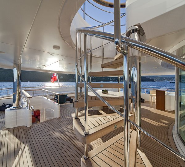 Stairway: Yacht BARAKA's Top Deck Photograph