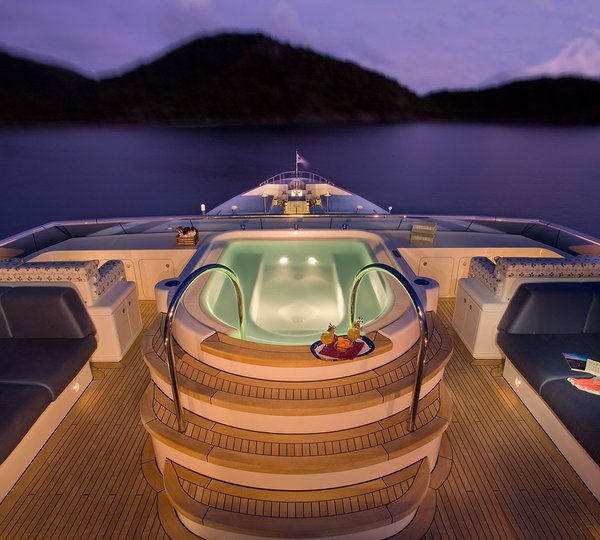 Evening: Yacht SYCARA V's Sun Deck Photograph