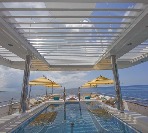 Top Deck Jacuzzi Pool Aboard Yacht TITANIA
