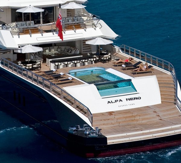 Aft Aspect Of Swimming Pool On Yacht ALFA NERO
