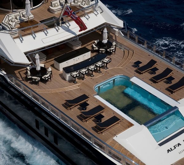 Aft From Above Aspect Aboard Yacht ALFA NERO