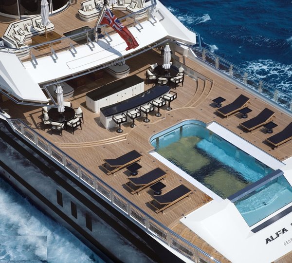 ALFA NERO Impressive Pool Transforms To Helipad