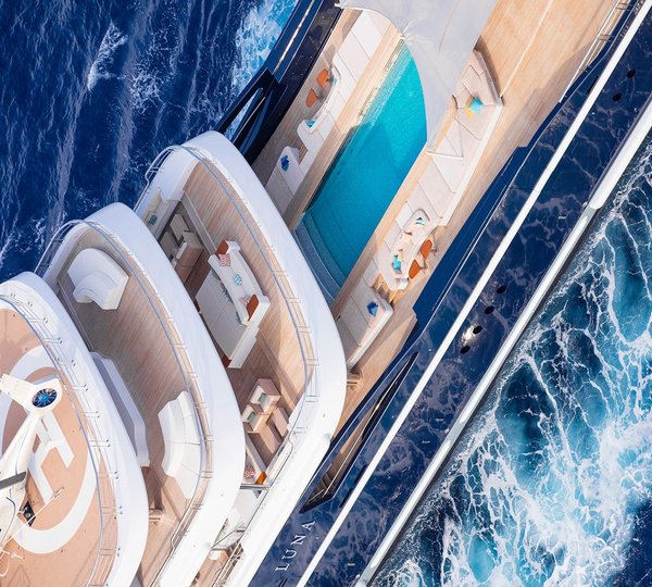 Superyacht Luna by Lloyd Werft Aft Deck with chopper