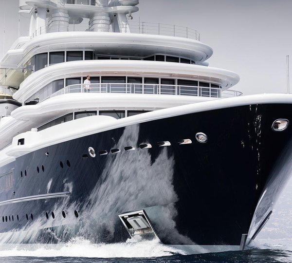 Superyacht Luna by Lloyd Werft Running Shot Bow
