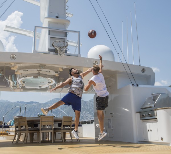 Playing Basketball On Deck Of Yacht Skyfall