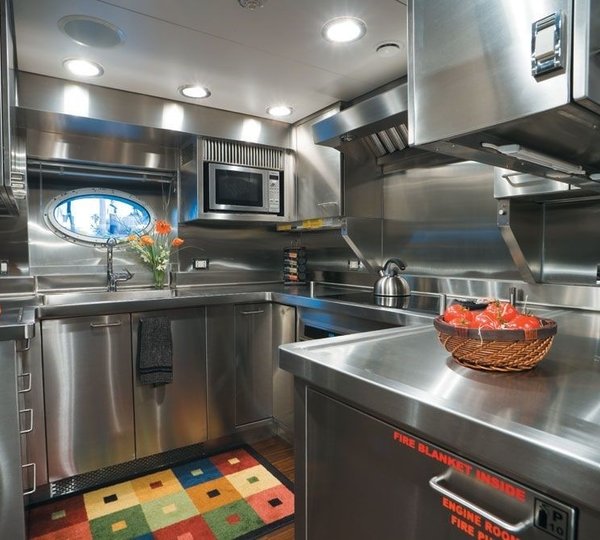 Ship's Galley On Board Yacht ESCAPE II