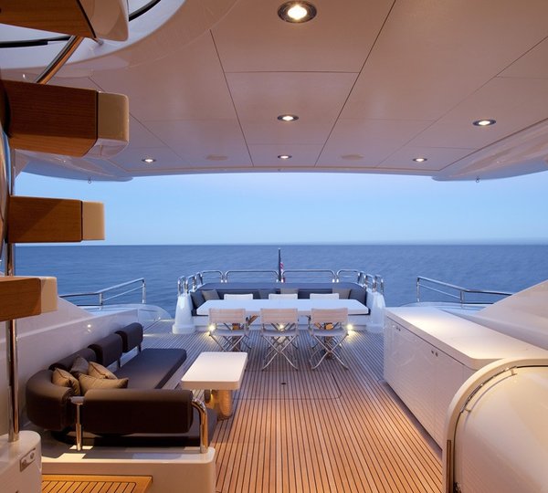Aft Deck Eating/dining On Board Yacht QUANTUM