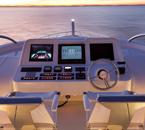 Fly-bridge Aboard Yacht QUANTUM