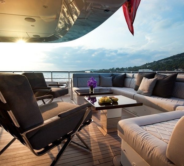 Night Time: Yacht AURELIA's Aft Deck Captured