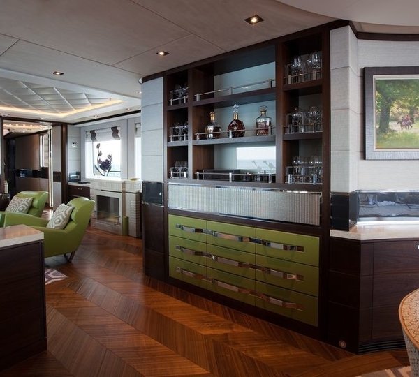 Saloon Drinks Bar Aboard Yacht AURELIA