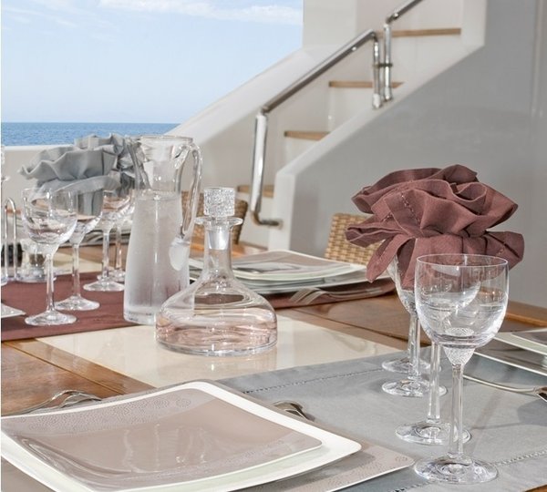Crockery Details On Board Yacht GRENADINES III