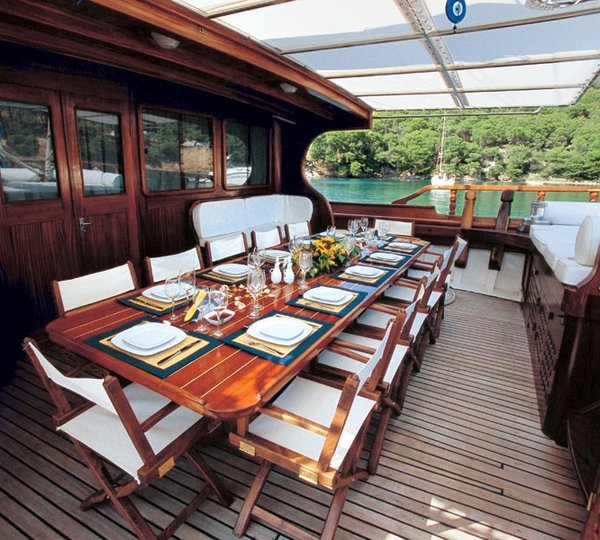 Aft Eating/dining Aboard Yacht MATINA