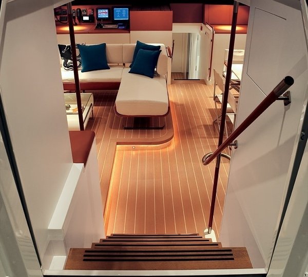 Staircase To Saloon Aboard Yacht P2