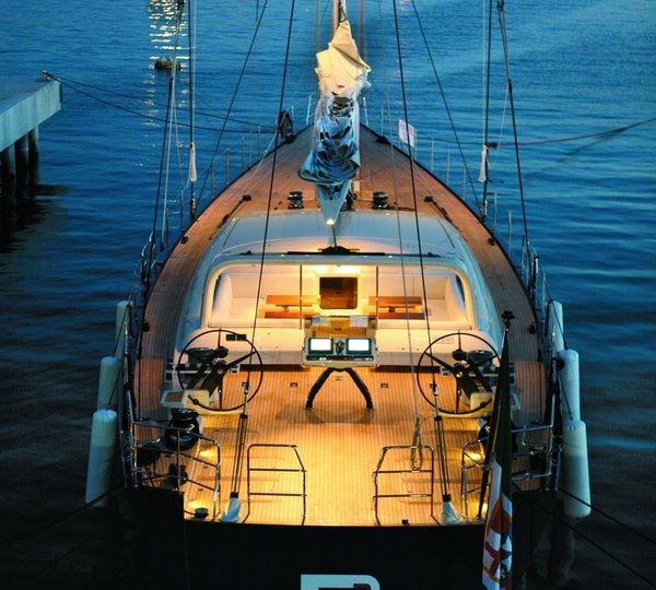 Evening: Yacht P2's Deck Pictured
