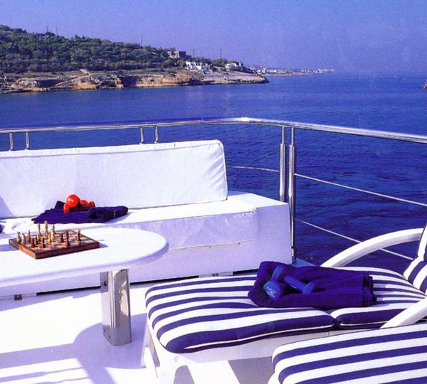 Sun Deck Lounging On Board Yacht CARMEN SERENA