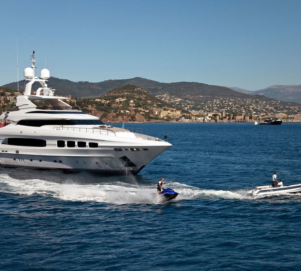Jetski Skiing Aboard Yacht MANIFIQ in the Mediterranean