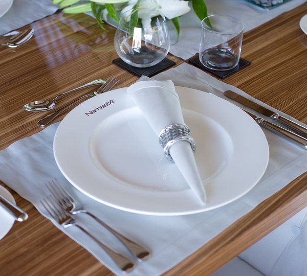 Eating/dining Close Up On Board Yacht NAMASTE 8