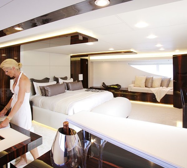 Close Up: Yacht TATII's Main Master Cabin Pictured
