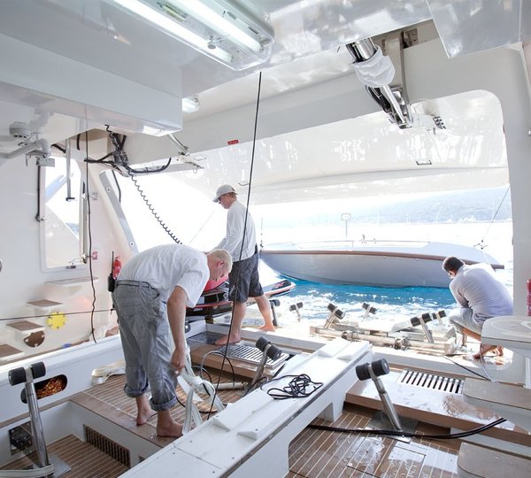 Ship's Tender Storage On Board Yacht TATII