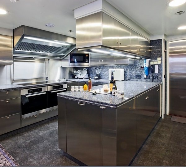 Ship's Galley On Board Yacht AXANTHA II