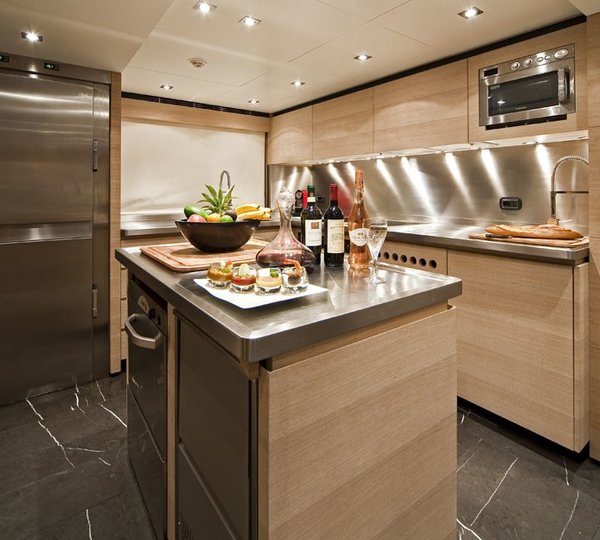 Ship's Galley Aboard Yacht FAN TOO