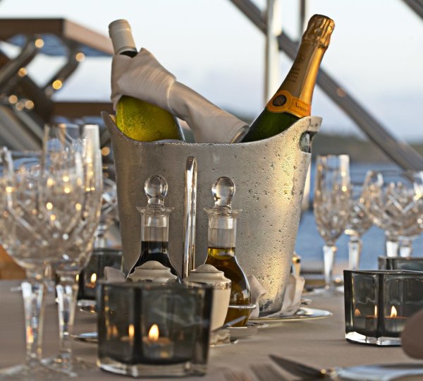 Close Up: Yacht HARLE's External Eating/dining Pictured