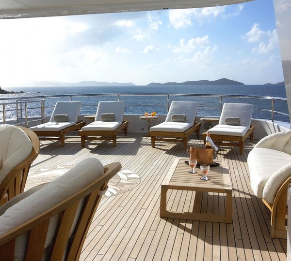 Sunshine Lounging: Yacht HARLE's Deck Photograph