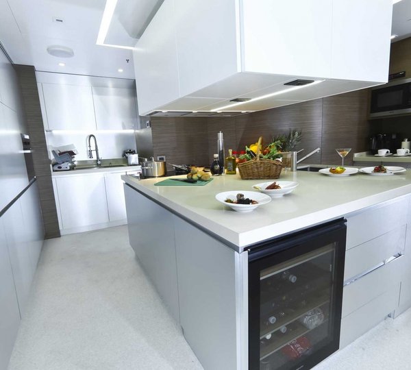 Ship's Galley On Board Yacht IPANEMAS