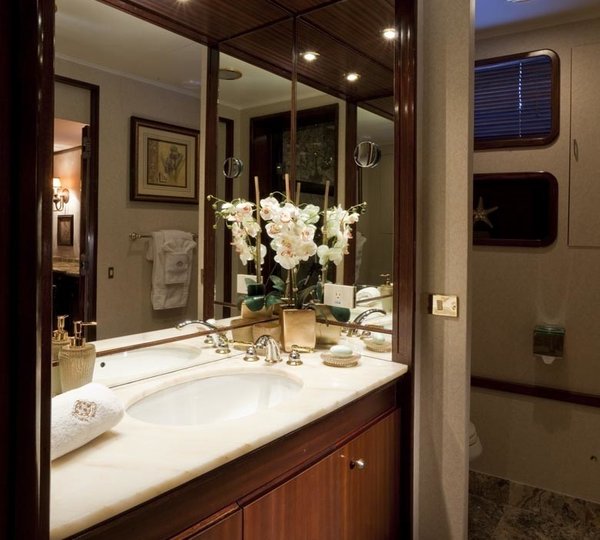 His: Yacht GOLDEMAR's Main Master Bath Pictured