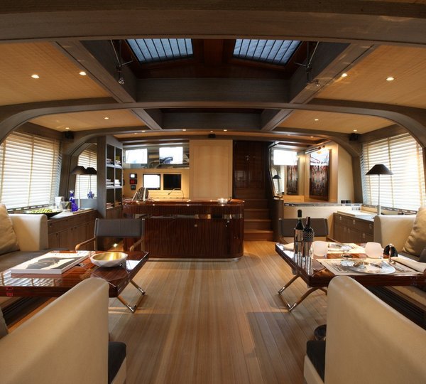 Premier Saloon With Staircase Up On Yacht ROXANE