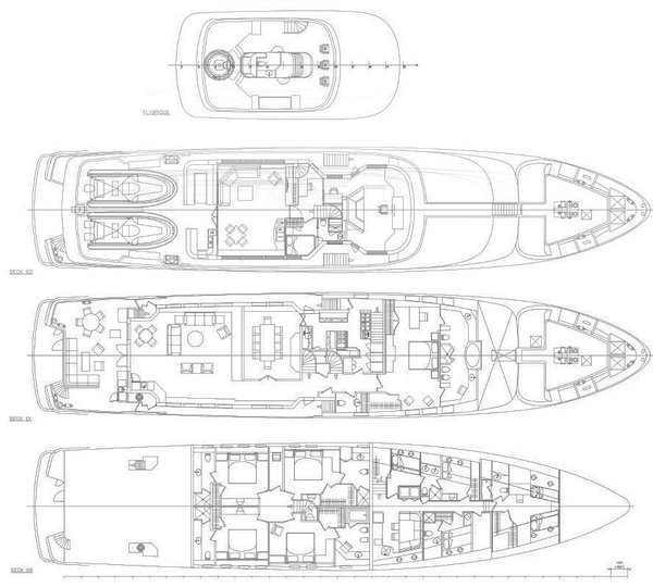 Deck Plans / Map On Yacht SEA FALCON II