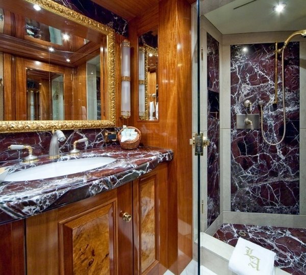 Blue Guest's Bath On Yacht LADY ANASTASIA