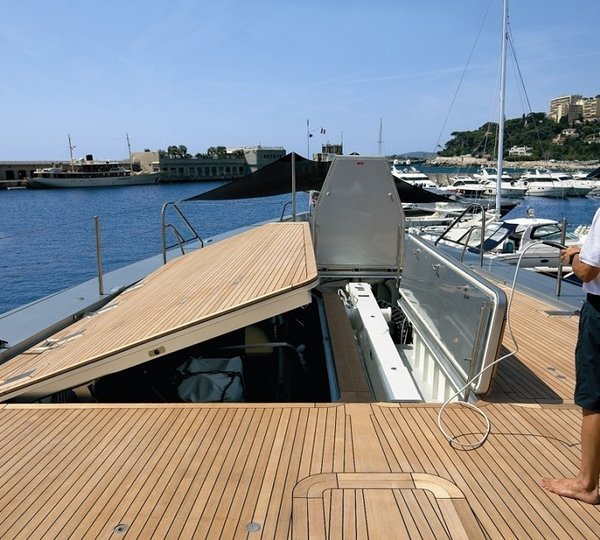 Ship's Tender Storage Opening On Board Yacht EXUMA