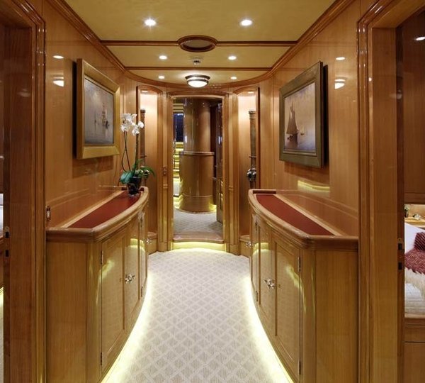 Lower Hallway On Yacht MARIE