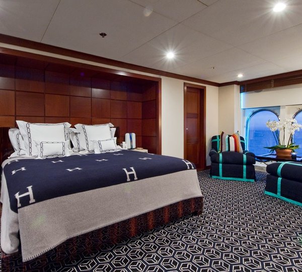 Berth: Yacht DIAMOND A's Main Master Cabin Captured